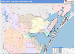 Corpus Christi Metro Area Digital Map Color Cast Style